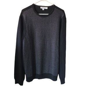 Calvin Klein US Men's Size XL Merino Wool Blend Black Grey Crewneck Sweater